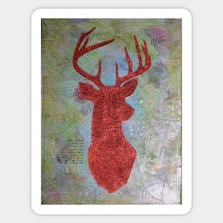 Red Christmas Reindeer Sticker